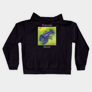 Rare purple lobster as you might find in a city like Portlan Maine Kids Hoodie